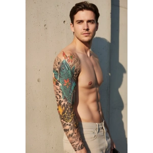 Geçici Balık Kol Dövme Tattoo