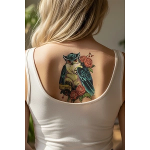 Geçici Baykuş Dövme Tattoo