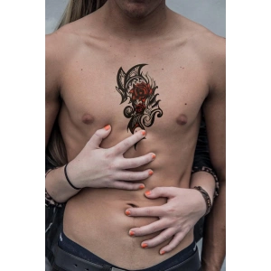 Geçici Büyük Boy Tribal Gül Dövme Tattoo