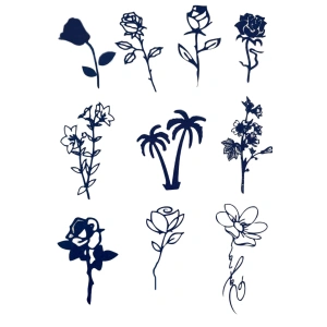 Geçici Çiçek Figürlü 12 Saat Sonra Kararan Dövme Tatto