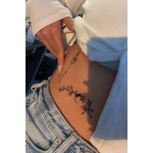 Geçici Çiçek Figürlü Dövme Tatto