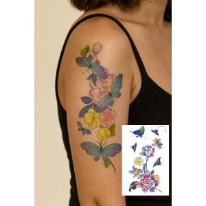 Geçici Çiçek Figürlü Dövme Tattoo