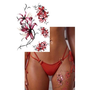 Geçici Çiçek Figürlü Dövme Tattoo