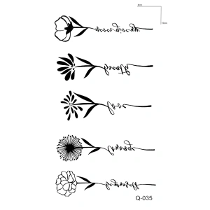 Geçici Çiçek Figürlü Mini Dövme Tattoo