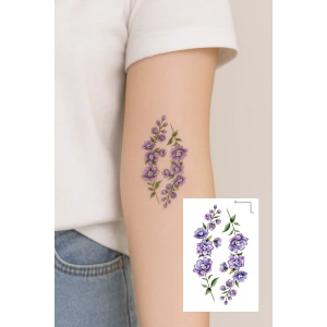 Geçici Çiçek Figürlü Mini Dövme Tattoo