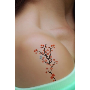 Geçici Çiçek ve Kelebek Mini Dövme Tattoo