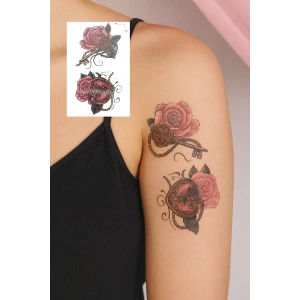 Geçici Çiçek Ve Kilit Figürlü Mini Dövme Tattoo