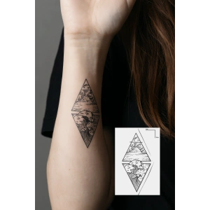 Geçici Dalga Figürlü Mini Dövme Tattoo