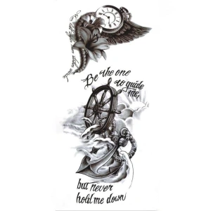 Geçici Dümen Ve Saat Figürlü Dövme Tattoo