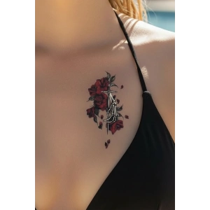 Geçici Gül Figürlü Dövme Tatto