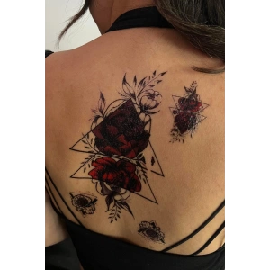Geçici Gül Figürlü Dövme Tattoo