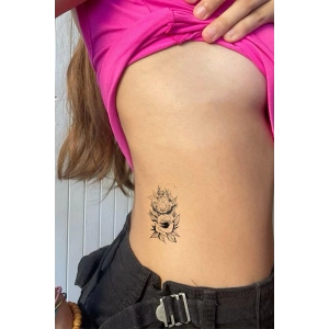 Geçici Gül Ve Saat Figürlü Mini Dövme Tattoo