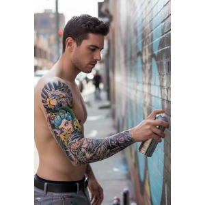 Geçici Kadın Modelli Kol Dövme Tattoo