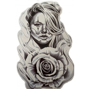 Geçici Kadın Ve Gül Figürlü Dövme Tattoo