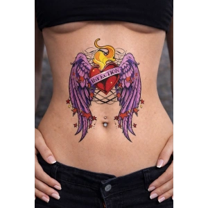 Geçici Kanatlı Kalp Dövme Tattoo
