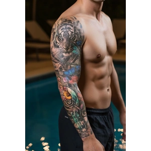 Geçici Kaplan Kol Dövme Tattoo
