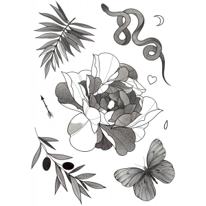 Geçici Karışık Figürlü Dövme Tattoo