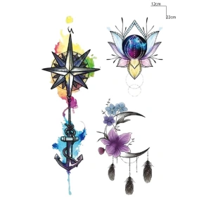 Geçici Karışık Figürlü Dövme Tattoo