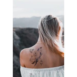 Geçici Kedi, Fincan ve Çapa Dövme Tattoo