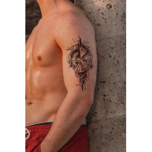 Geçici Kırık Rome Saat Figürlü Dövme Tatto