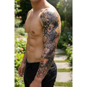 Geçici Kız Figürlü Dövme Tattoo