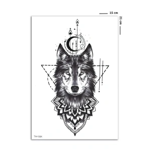 Geçici Kurt Figürlü Dövme Tattoo