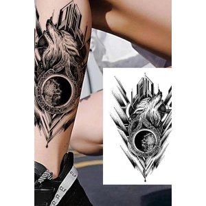 Geçici Kurt Figürlü Dövme Tattoo