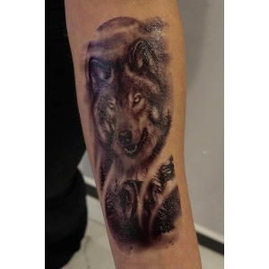 Geçici Kurt Figürlü Dövme Tattoo