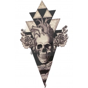 Geçici Kuru Kafa Figürlü Dövme Tattoo