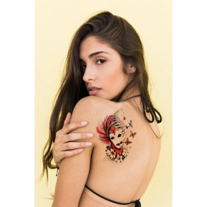 Geçici Maske ve Kelebek Dövme Tattoo
