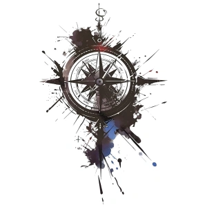 Geçici Pusula Figrülü Dövme Tattoo