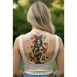 Geçici Savaşçı Kadın Modelli Dövme Tattoo