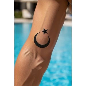 Geçici Türk Bayrağı - Ayyıldız Dövme Tattoo