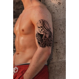 Gerçekçi Geçici Kurukafa Dövme Tattoo