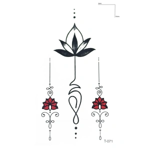 Göğüs Arası Lotus Geçici Dövme Tattoo