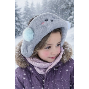 Gri Renk Ayıcık Figürlü Peluş Kulaklık