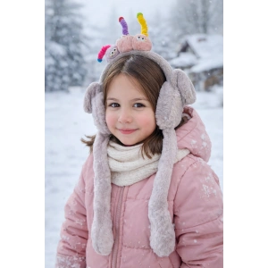 Gri Renk Canavar Figürlü Kulakları Oynayan Peluş Kulaklık