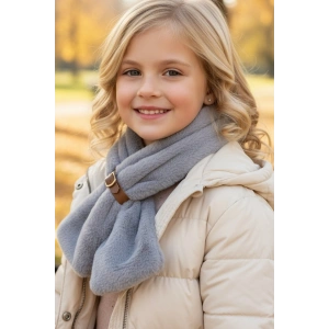 Gri Renk Çocuk Peluş Atkı