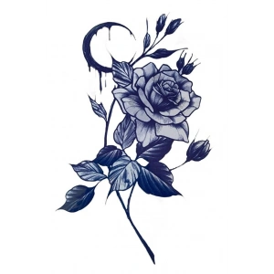 Gül Dalı Sonradan Kararan Yarı Kalıcı Geçici Dövme Tattoo