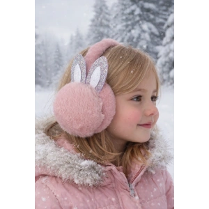 Gül Kurusu Renk Kulak Figürlü Peluş Kulaklık