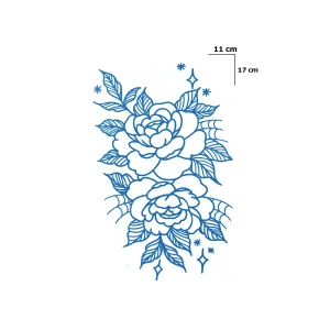 Gül Sonradan Kararan Yarı Kalıcı Geçici Dövme Tattoo