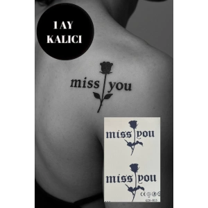 Gül Ve Mis You Yazılı Figürlü 12 Saat Sonra Kararan Geçici Mini Dövme Tattoo