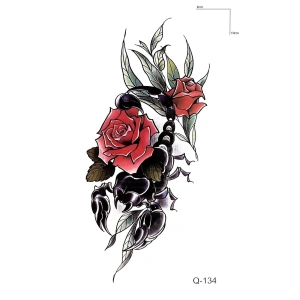 Gül Ve Yengeç Mini Geçici Dövme Tattoo