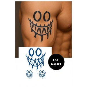 Gülen Yüz Figürlü 12 Saat Sonra Kararan Geçici Mini Dövme Tattoo