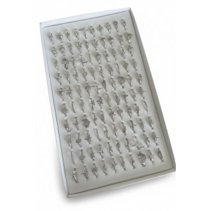 Gümüş Renk 100 Adet Eklem Yüzük Set