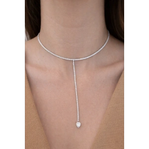 Gümüş Renk 14K Altın Kaplama Vip Choker Kolye