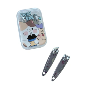 Gümüş Renk 2li Kutulu Tırnak Makası Seti (Küçük Boy)