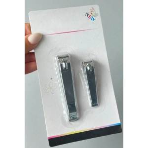 Gümüş Renk 2li Orta Boy Ve Büyük Boy Tırnak Makası Set