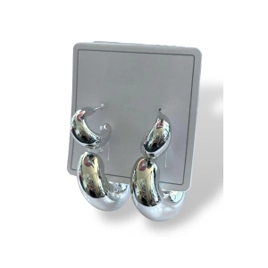 Gümüş Renk 4lü Halka Küpe Set