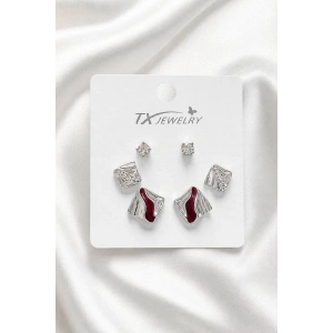 Gümüş Renk 6lı Tx Küpe Set